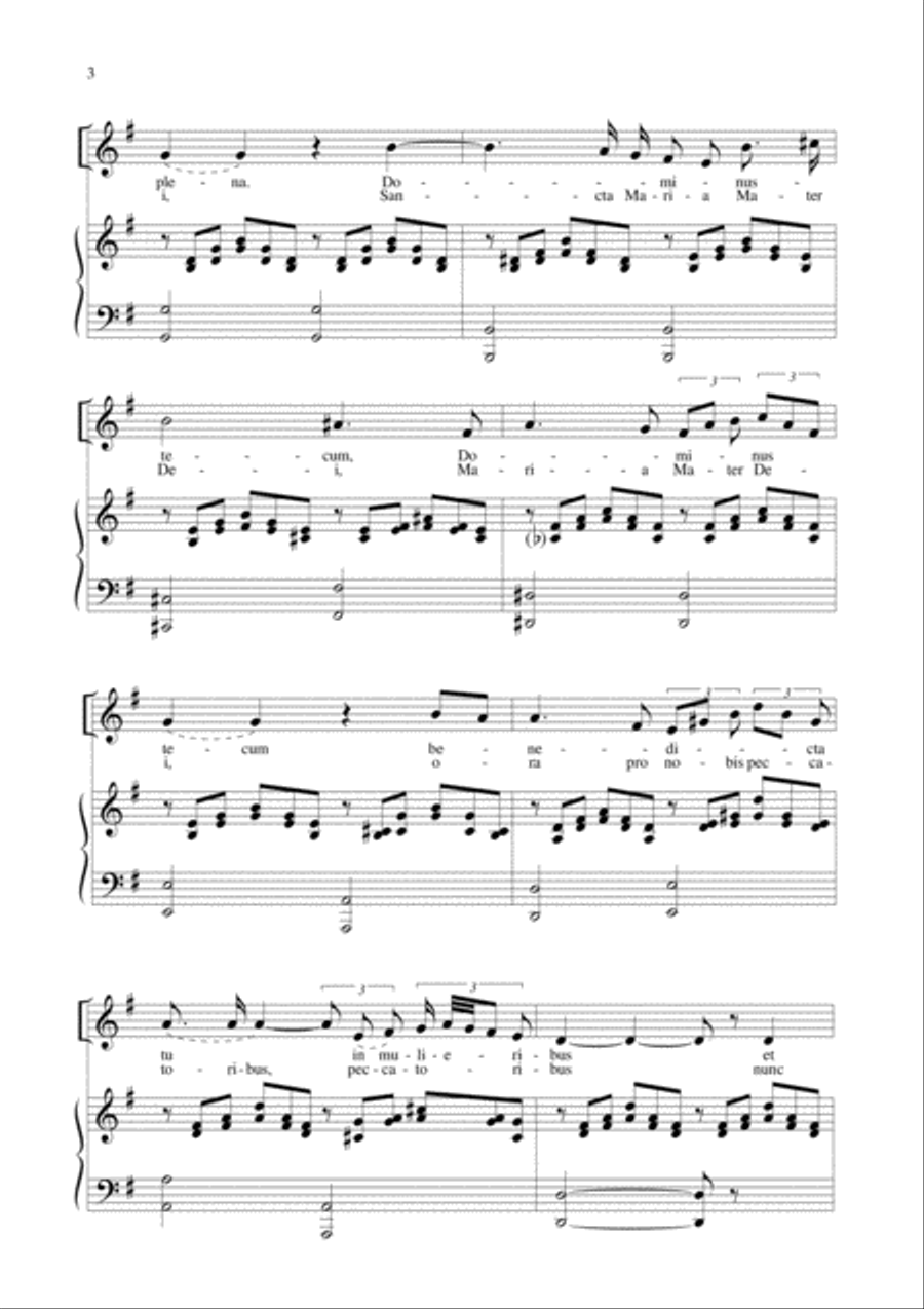 AVE MARIA by F. Schubert - Arr. for Alto and. Piano (G Maior) AVE MARIA by F. Schubert - Arr. for Alto and. Piano (G Maior) Alto Voice scores gallery preview page 3