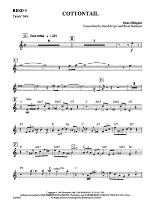 Cottontail: 2nd B-flat Tenor Saxophone