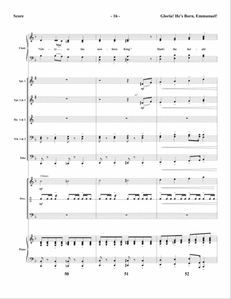 Gloria! He’s Born, Emmanuel! - Brass and Percussion Score and Parts Choir scores gallery preview page 18
