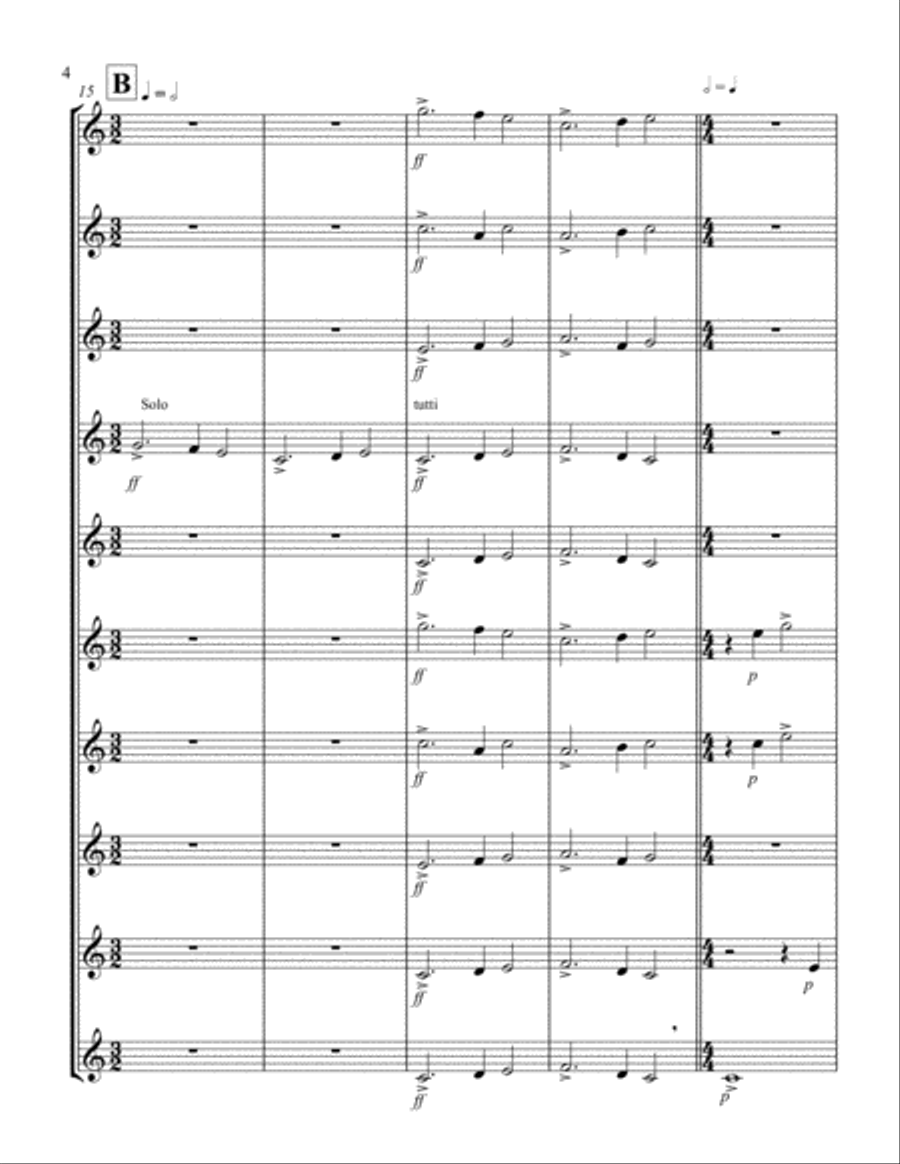 Hodie Christus Natus Est (2 Tenor Saxophone Quintets) Saxophone Quintet scores gallery preview page 4