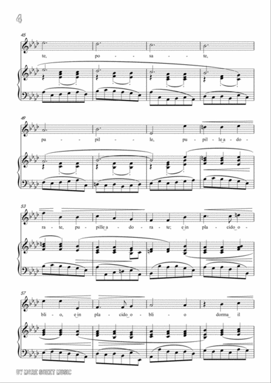 Bassani-Posate! Dormite! in A flat Major,for voice and piano