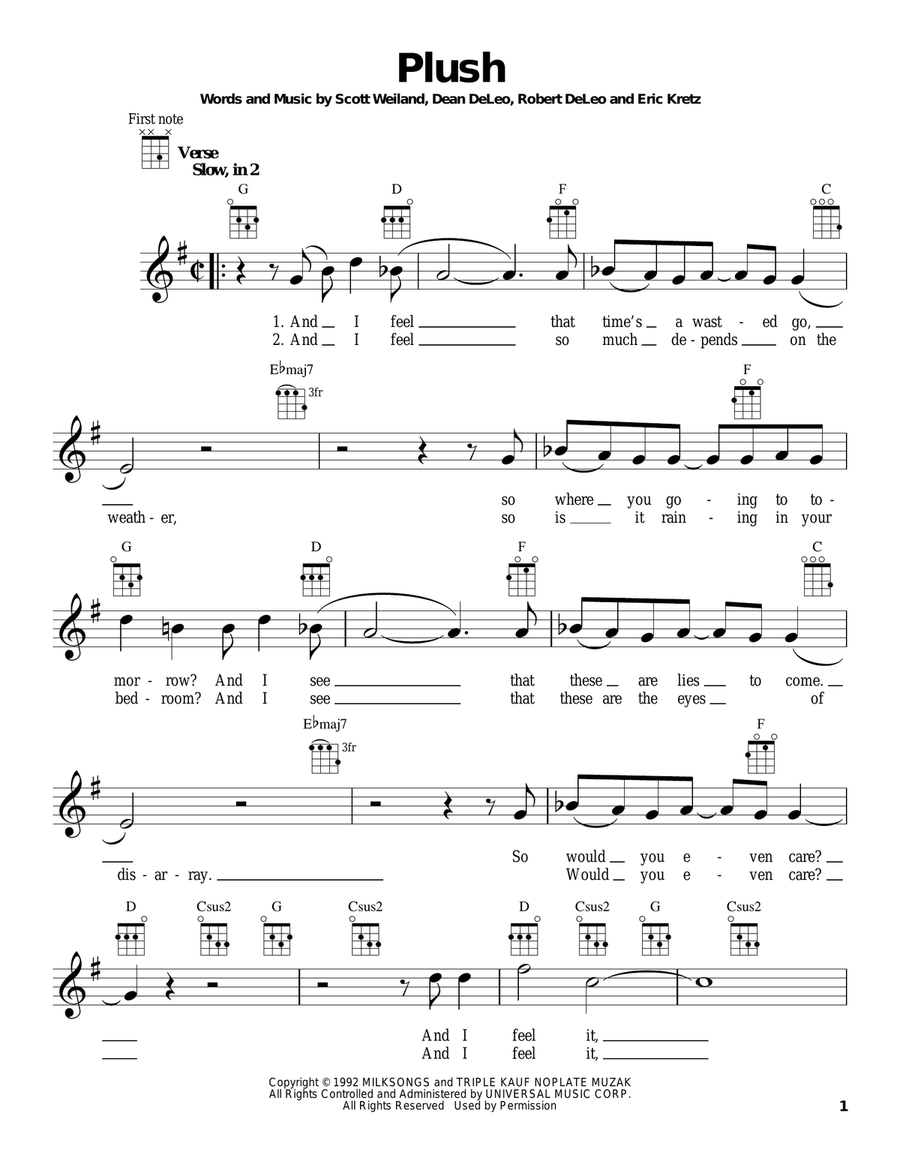 Plush Plush Ukulele scores gallery preview page 1