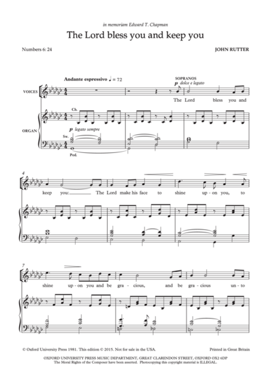 The Lord bless you and keep you 4-Part scores gallery preview page 2