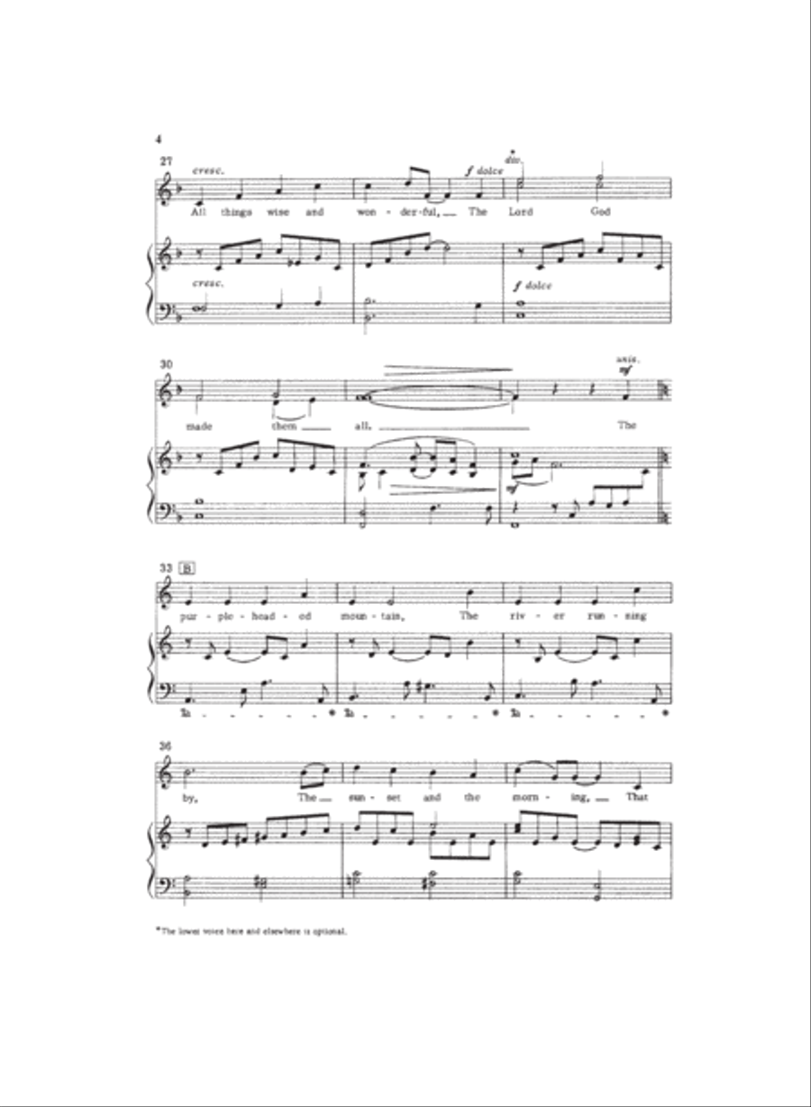All things bright and beautiful Unison Choir scores gallery preview page 4