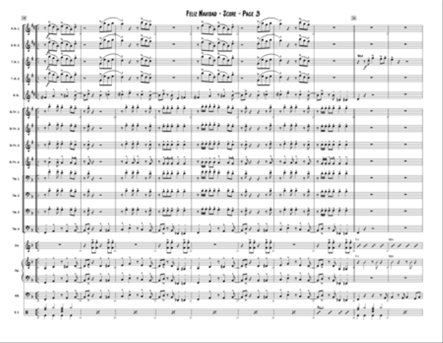 Feliz Navidad Jazz Ensemble scores gallery preview page 3
