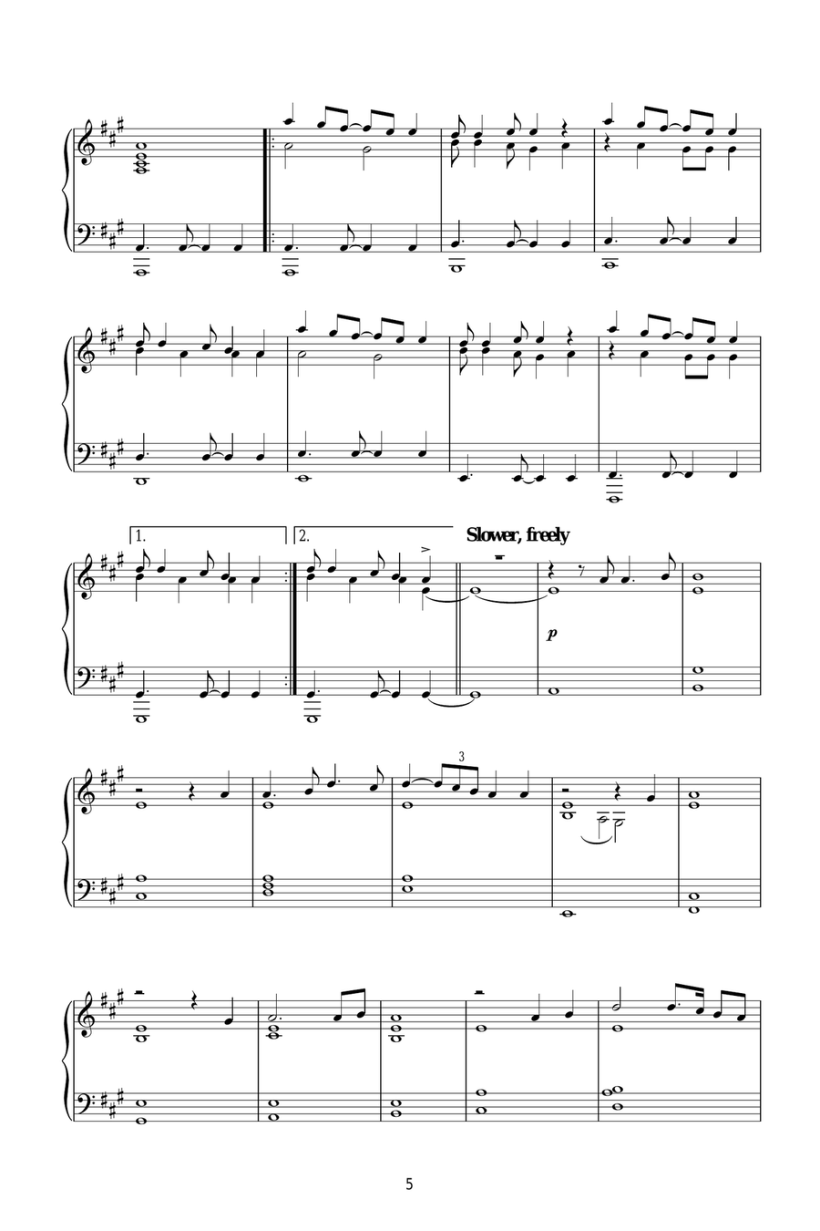 Honor Him/Now We Are Free (from Gladiator) Piano Solo scores gallery preview page 5