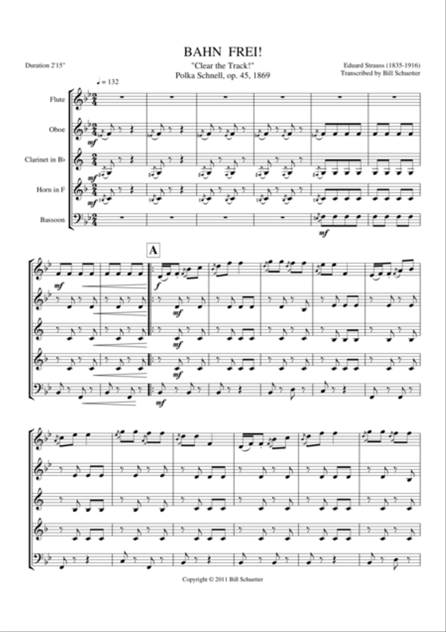 Bahn Frei Woodwind Quintet scores gallery preview page 2