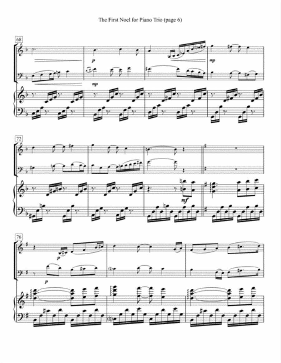 The First Noel for Piano Trio Piano Trio scores gallery preview page 6