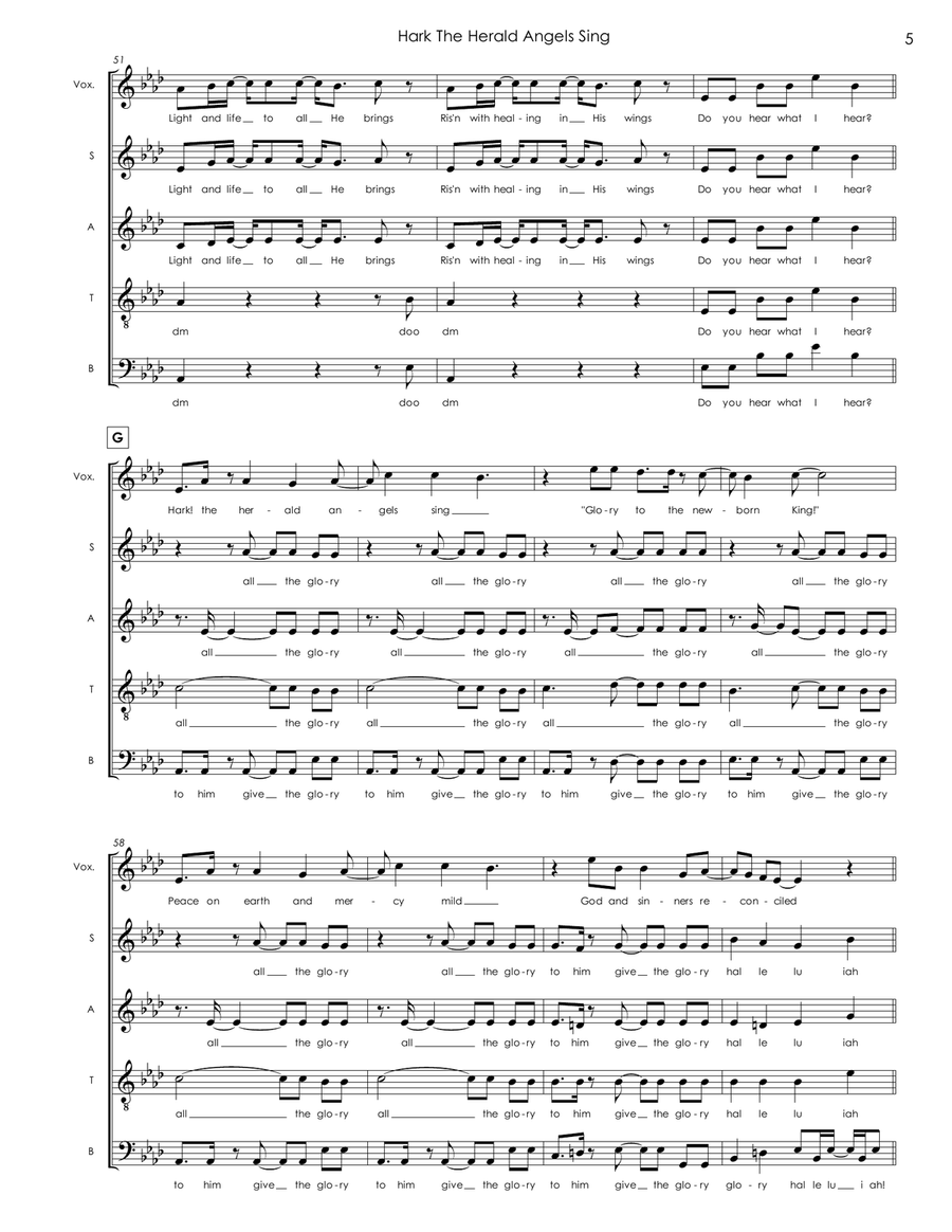 Hark The Herald Angels Sing 4-Part scores gallery preview page 1