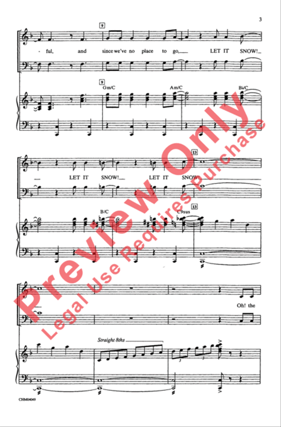 Let It Snow / Winter Wonderland 4-Part scores gallery preview page 3