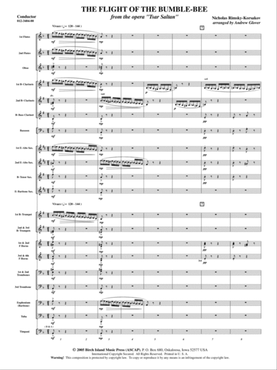 The Flight of the Bumble Bee Concert Band scores gallery preview page 2