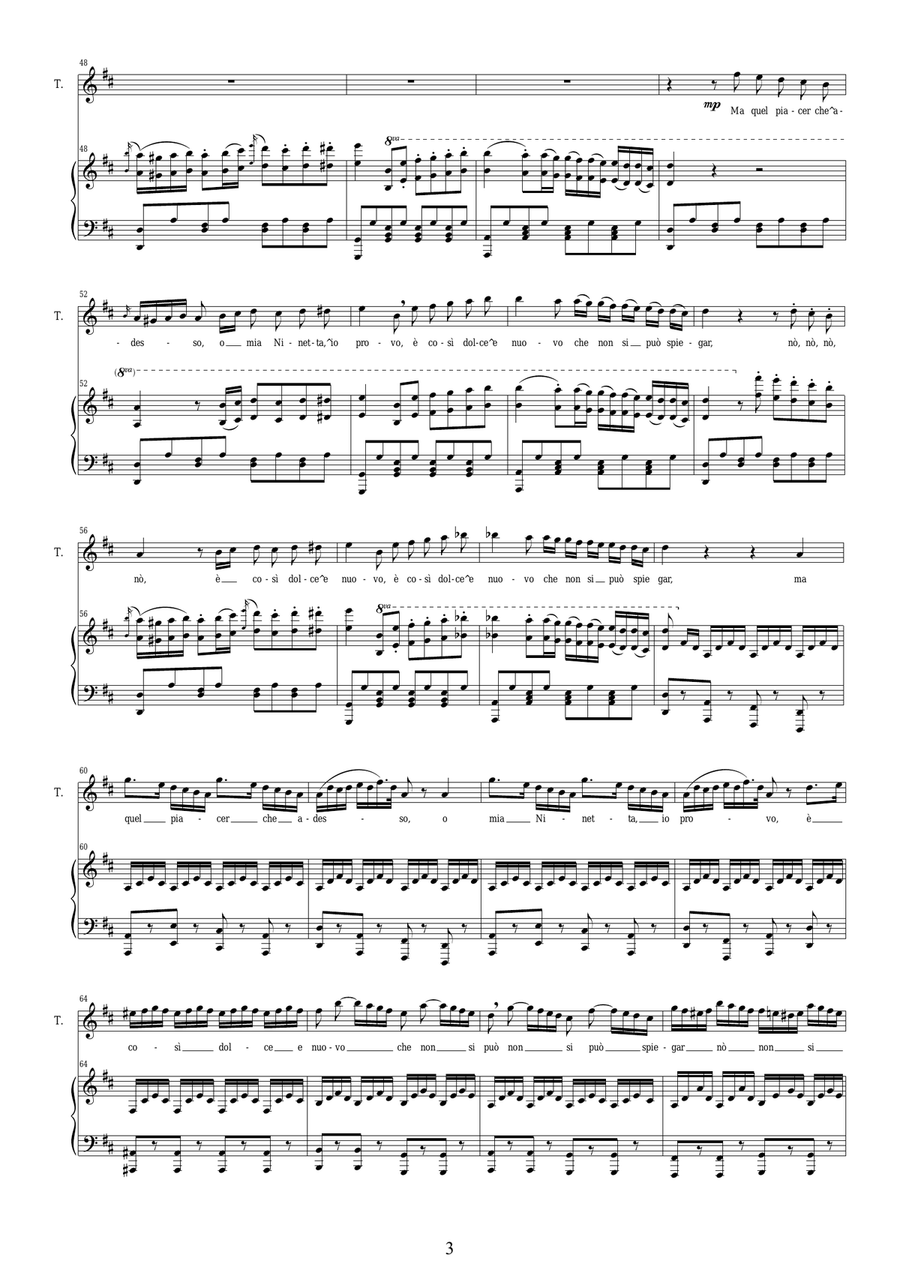 Rossini-La gazza ladra (Act 1s5) Vieni fra queste braccia - tenor and piano Tenor Voice scores gallery preview page 3