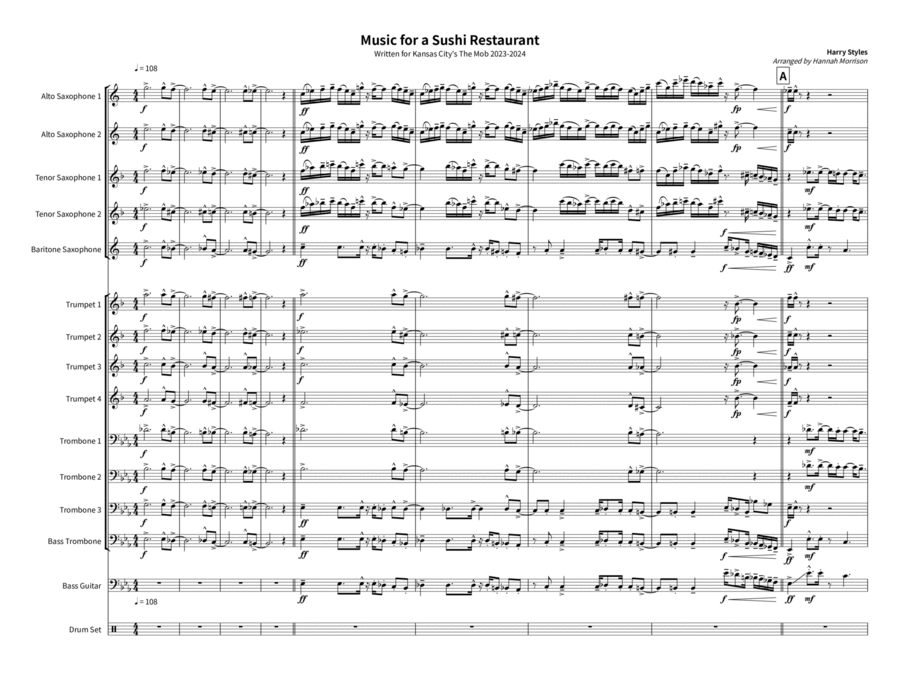 Music for a Sushi Restaurant Jazz Ensemble scores gallery preview page 1