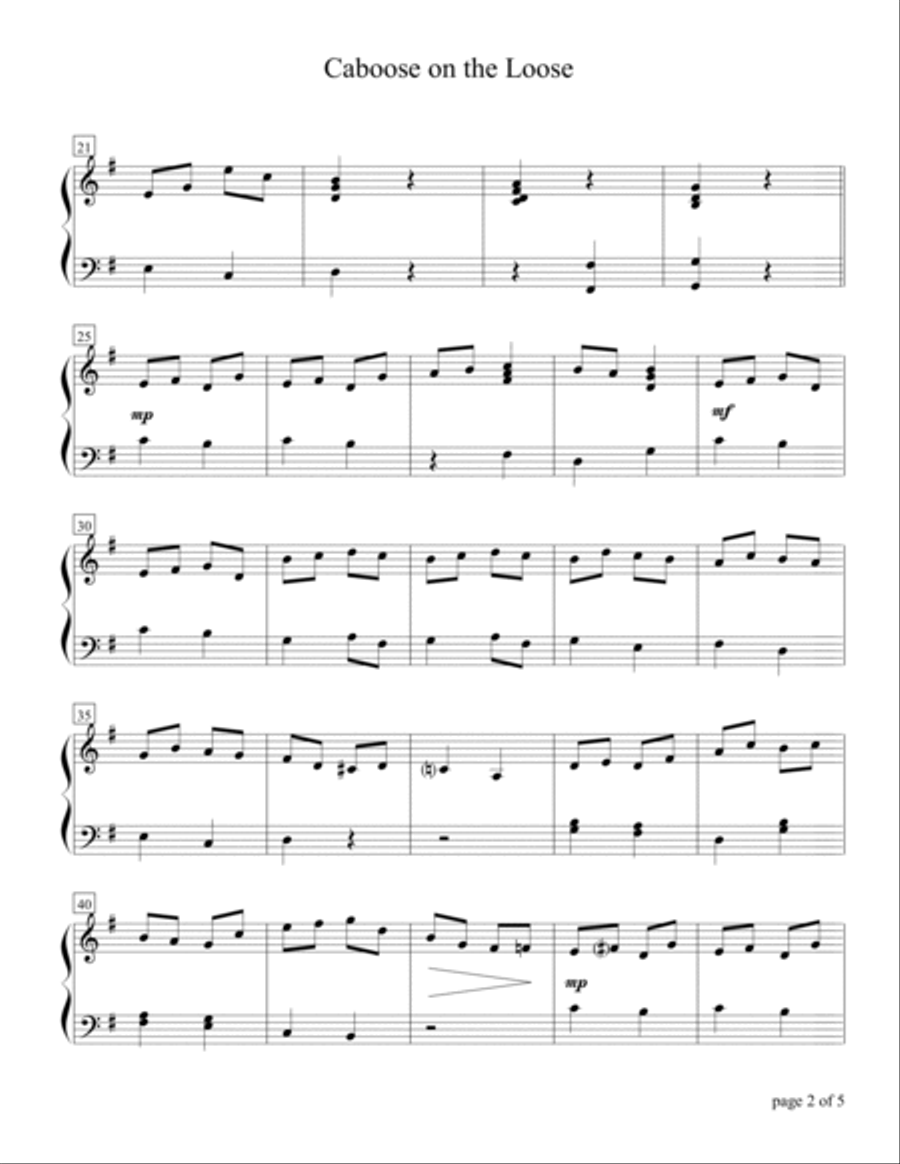 Caboose on the Loose Piano Method scores gallery preview page 2