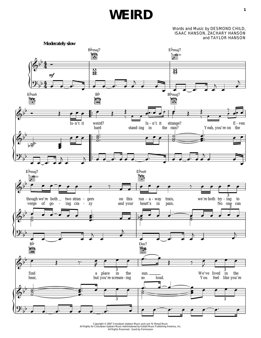 Weird Acoustic Guitar scores gallery preview page 1