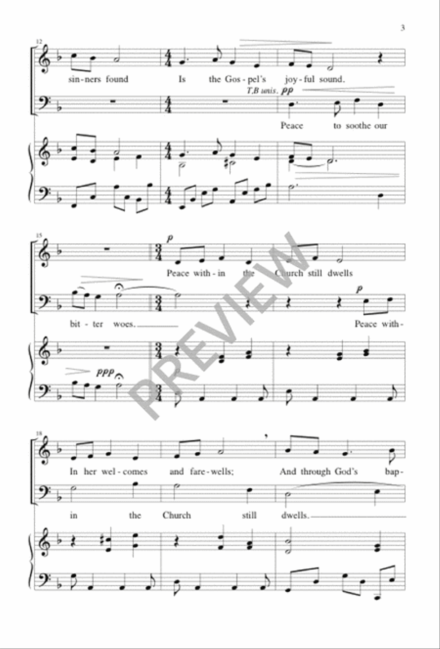 Peace to Soothe Our Bitter Woes 2-Part scores gallery preview page 2