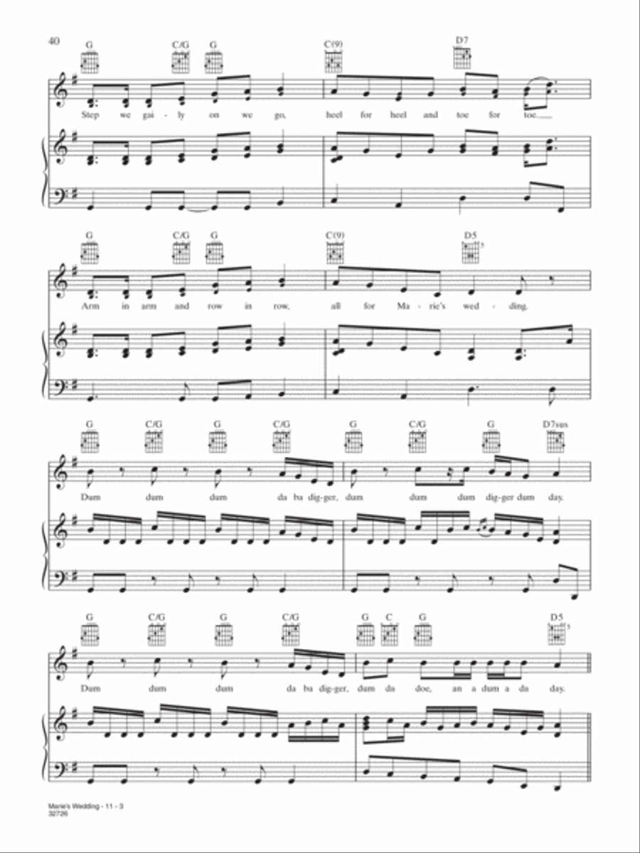 Marie's Wedding Piano, Vocal, Guitar scores gallery preview page 3