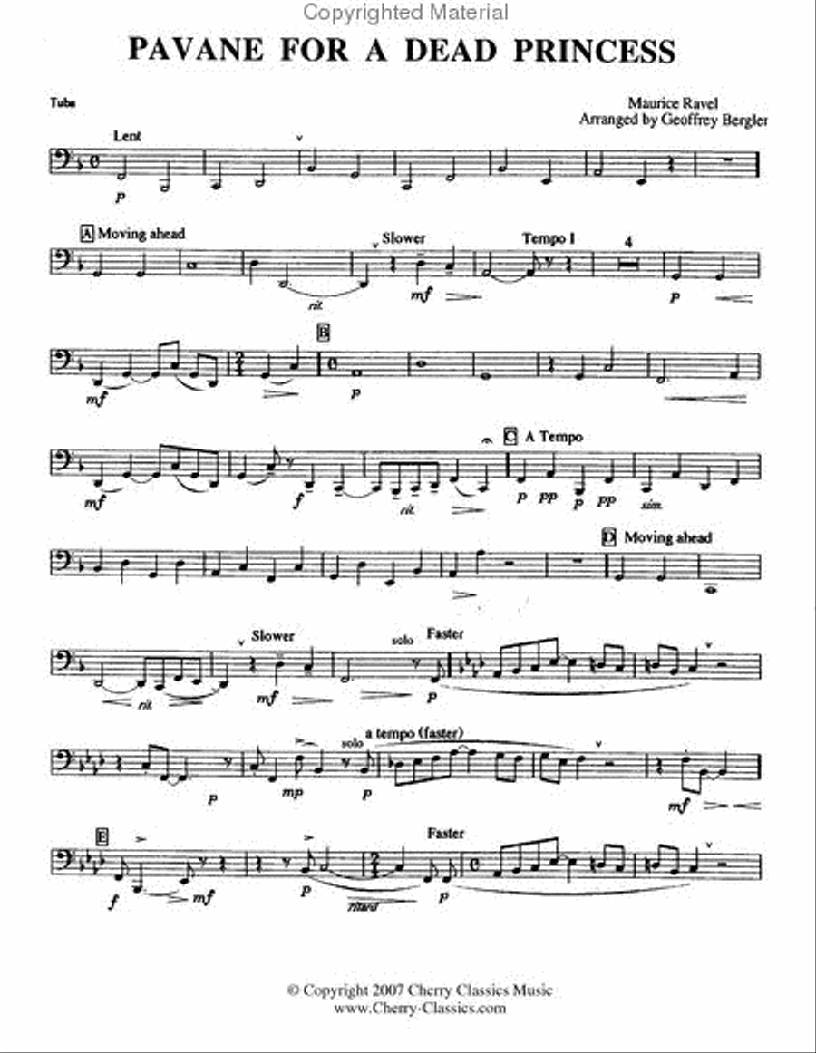 Pavane for a Dead Princess Brass Quintet scores gallery preview page 11