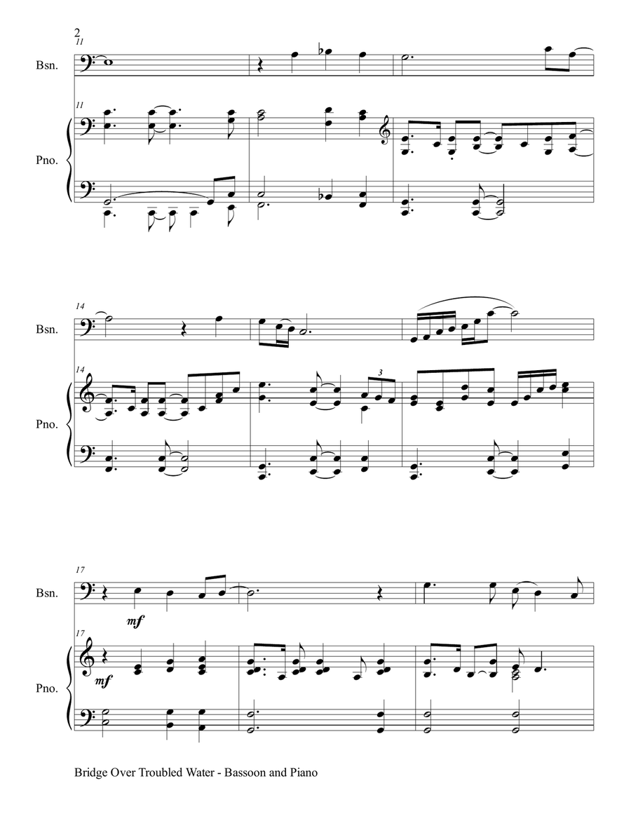 Bridge Over Troubled Water Bassoon scores gallery preview page 3