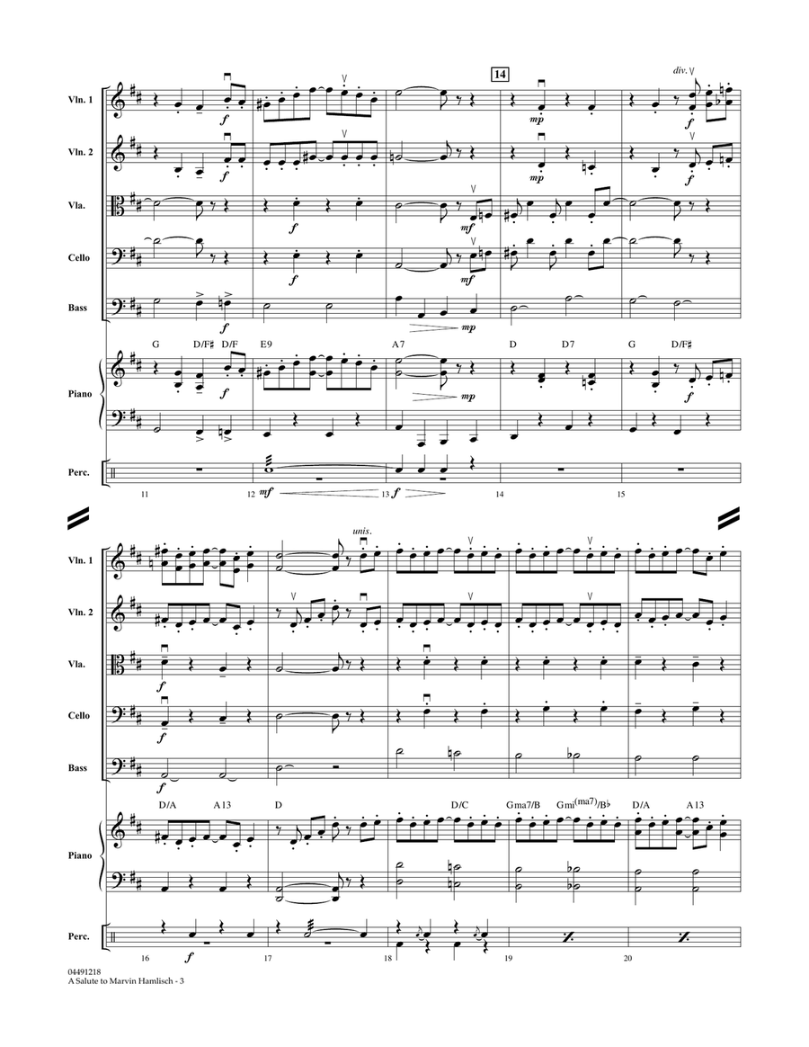 A Salute To Marvin Hamlisch - Conductor Score (Full Score) Orchestra scores gallery preview page 3