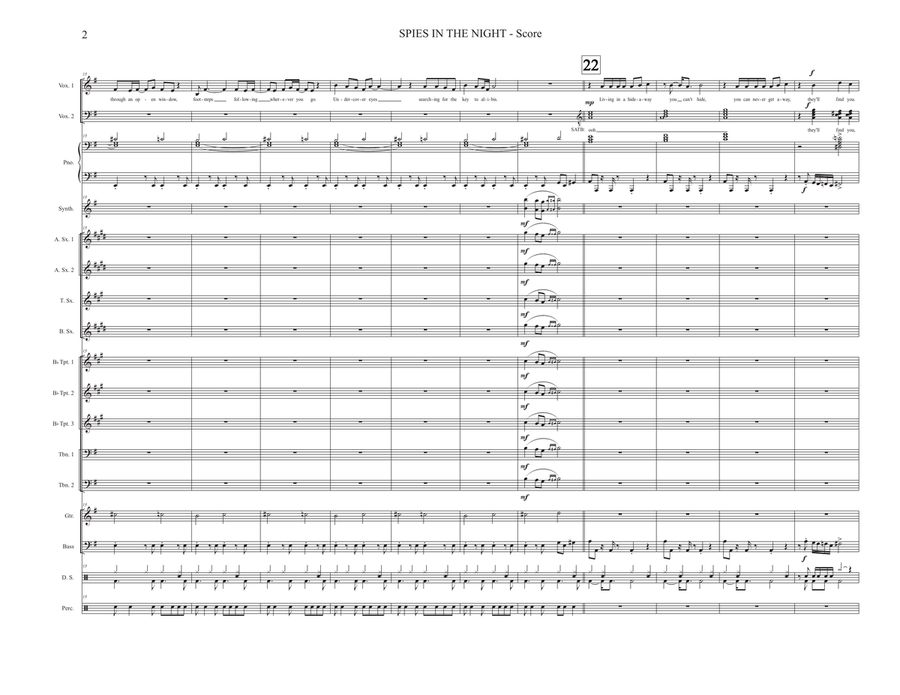 Spies In The Night 4-Part scores gallery preview page 2