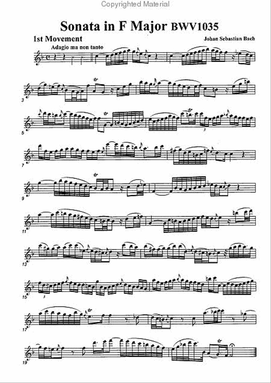 Sonata in F Major, BWV1035 Alto Recorder scores gallery preview page 2