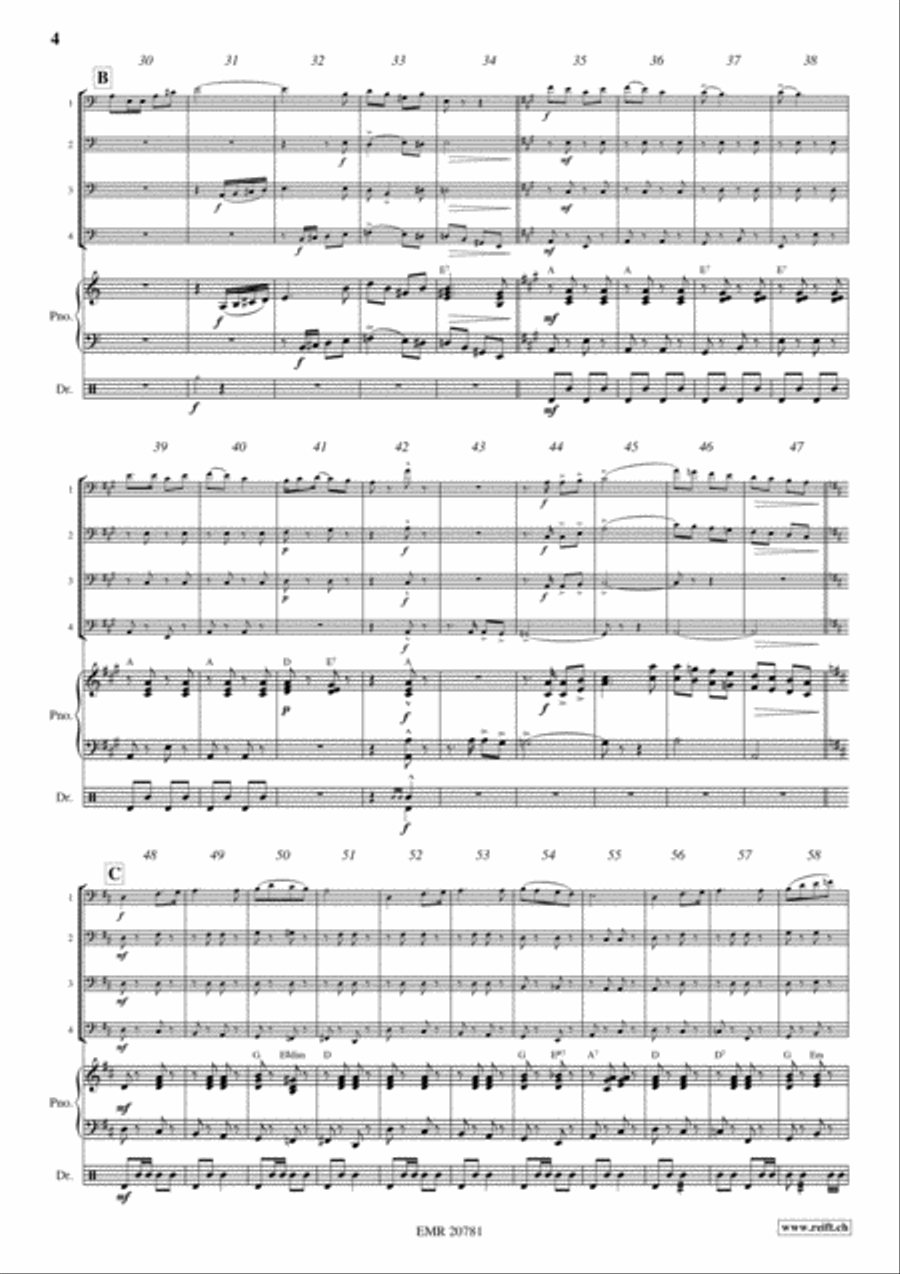 Camptown Races Euphonium Quartet scores gallery preview page 4
