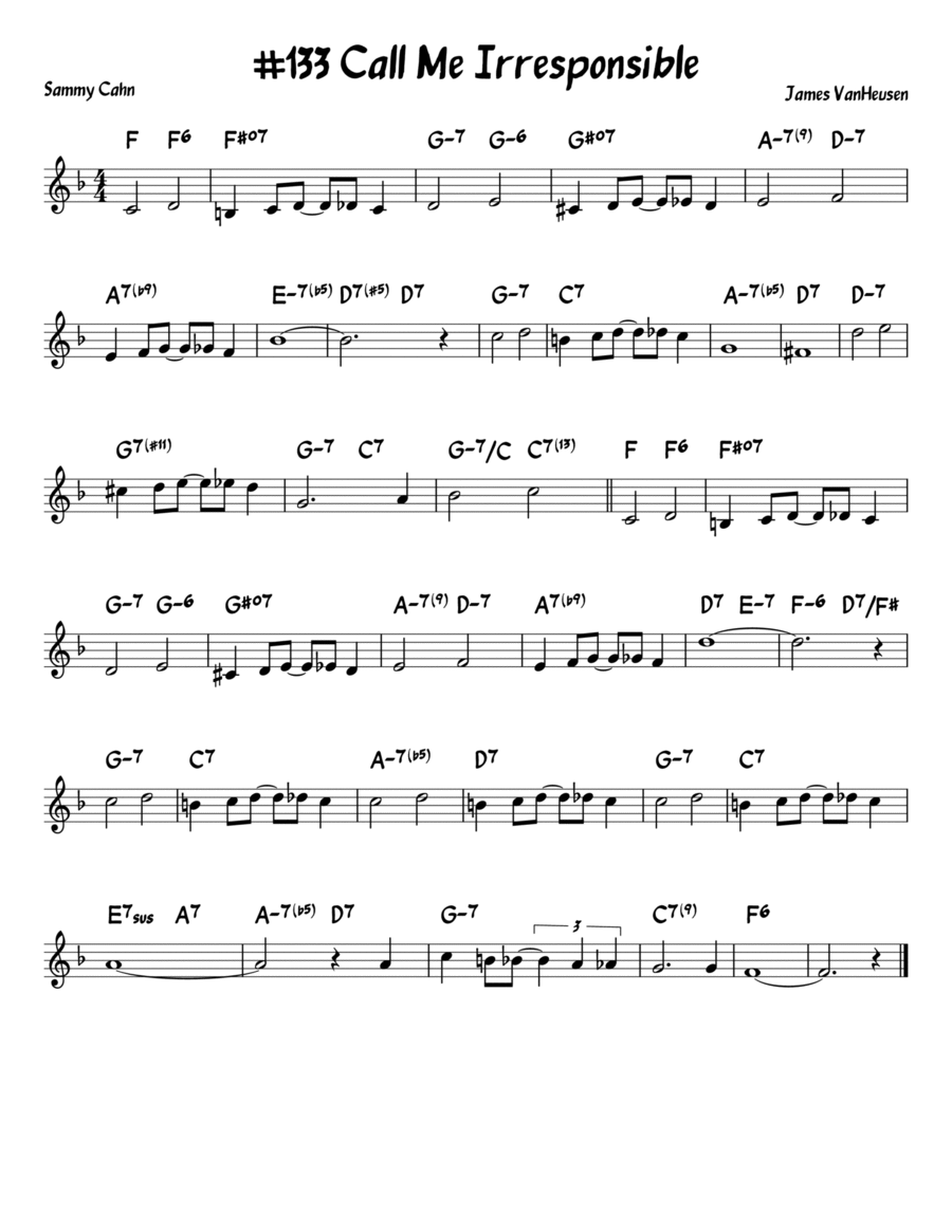 Call Me Irresponsible Piano scores gallery preview page 1