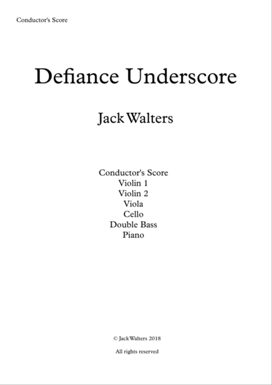 Defiance Underscore Piano Quintet scores gallery preview page 1