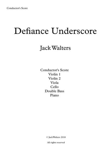 Defiance Underscore - Piano Quintet - Digital Sheet Music