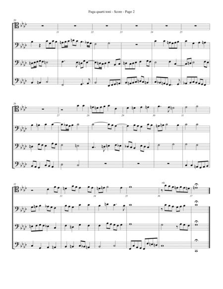 Fuga quarti toni for Trombone or Low Brass Quartet