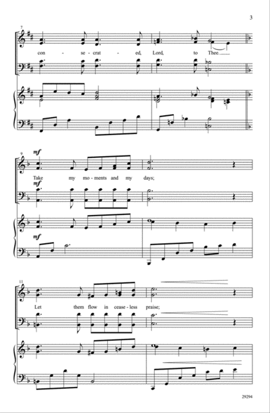 Take My Life, and Let It Be Consecrated 4-Part scores gallery preview page 3