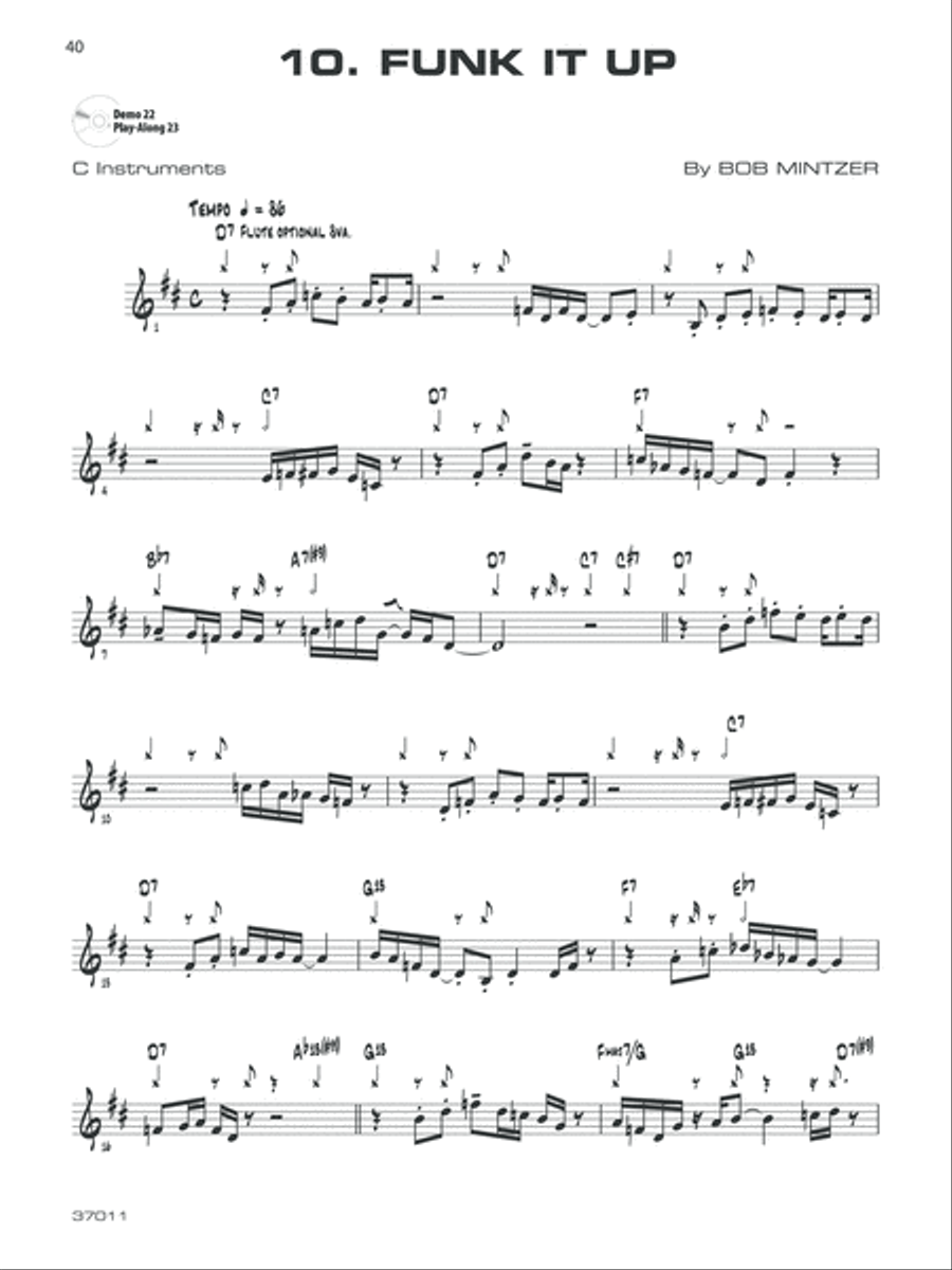 12 Medium-Easy Jazz, Blues & Funk Etudes C Instrument scores gallery preview page 7