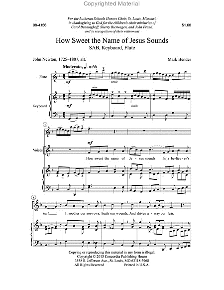 How Sweet the Name of Jesus Sounds image number null