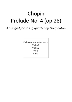 Book cover for Chopin - Prelude No.4 - Op. 28 - String Quartet