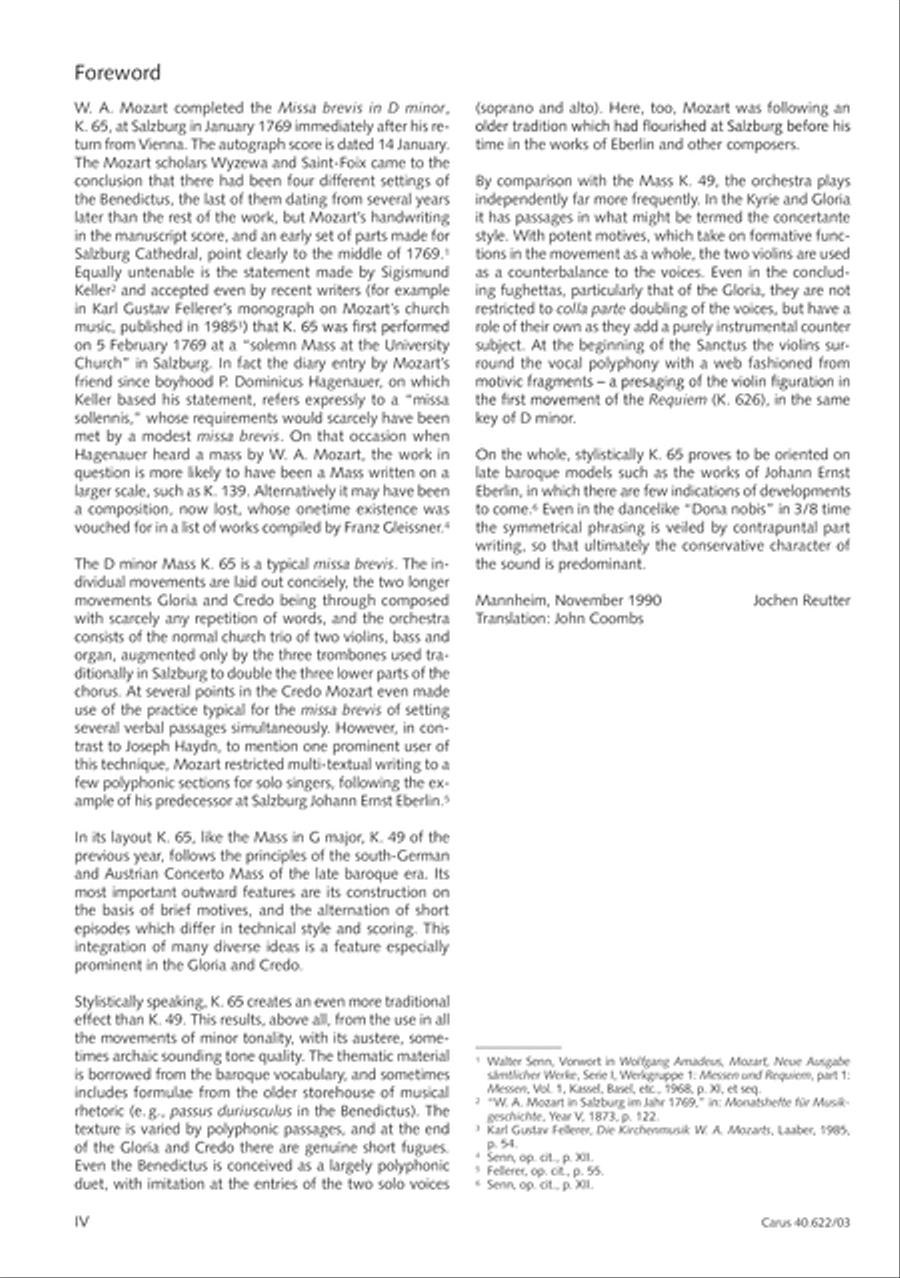 Missa brevis in D minor Missa brevis in D minor 4-Part scores gallery preview page 5