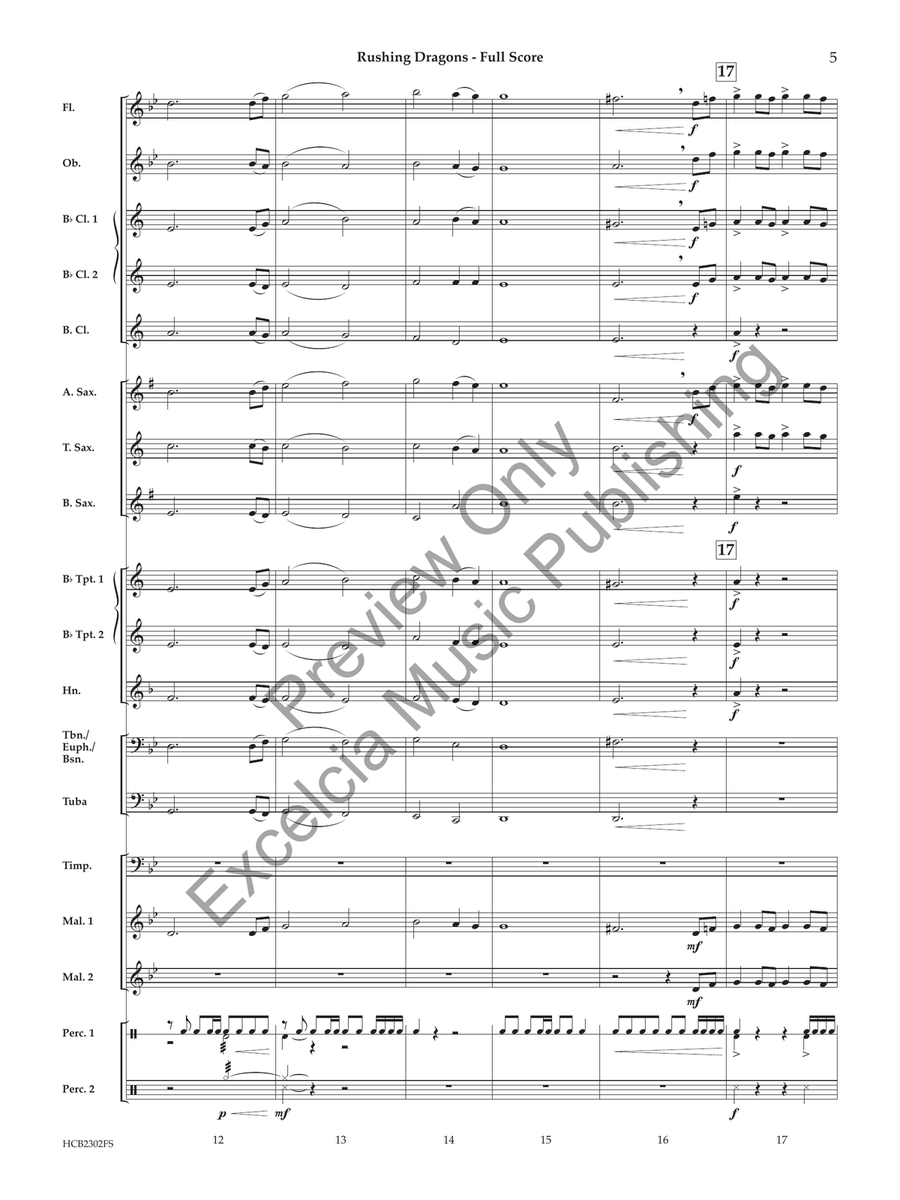 Rushing Dragons (Score) Rushing Dragons (Score) Concert Band scores gallery preview page 6