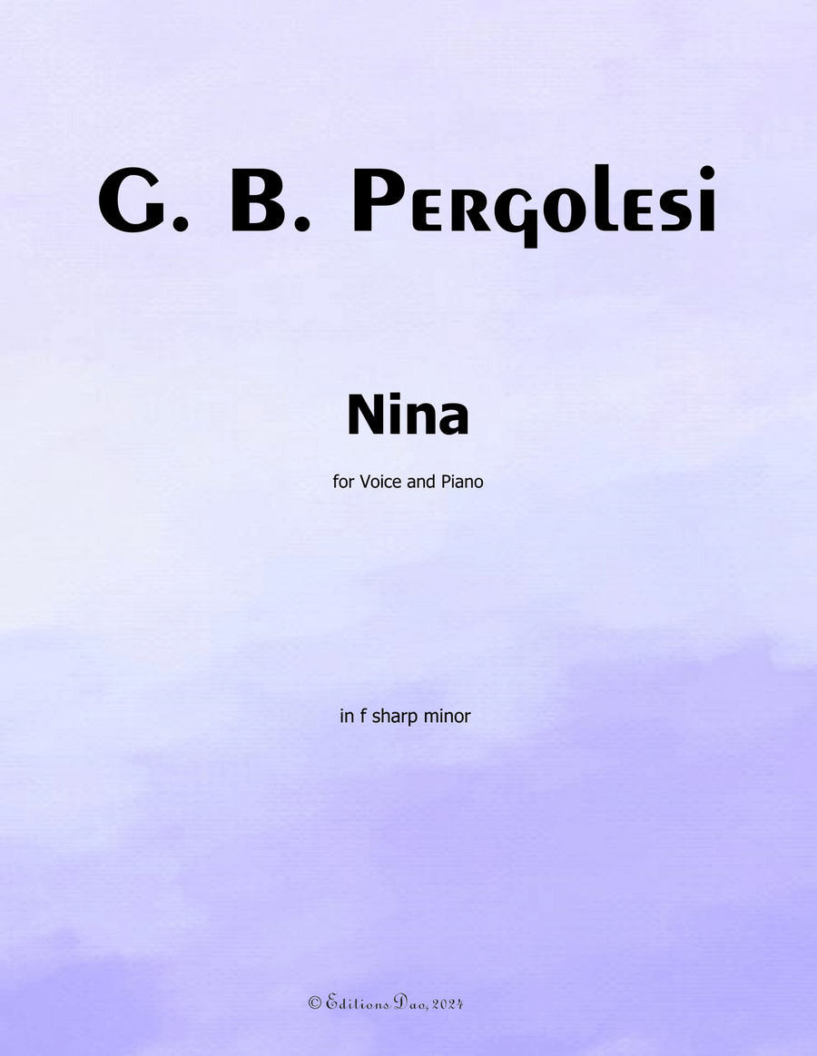 Nina, by Pergolesi, in f sharp minor
