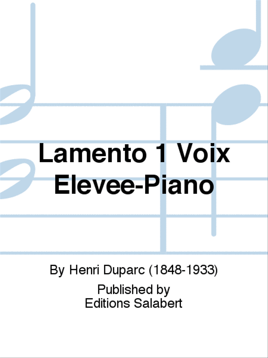 Lamento 1 Voix Elevee-Piano Voice Solo scores gallery preview page 1