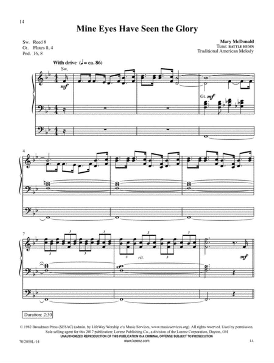 In the Depths of His Love Organ Solo scores gallery preview page 8