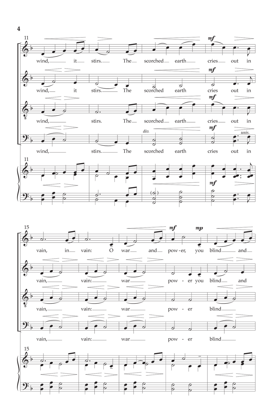 Earth Song 4-Part scores gallery preview page 2