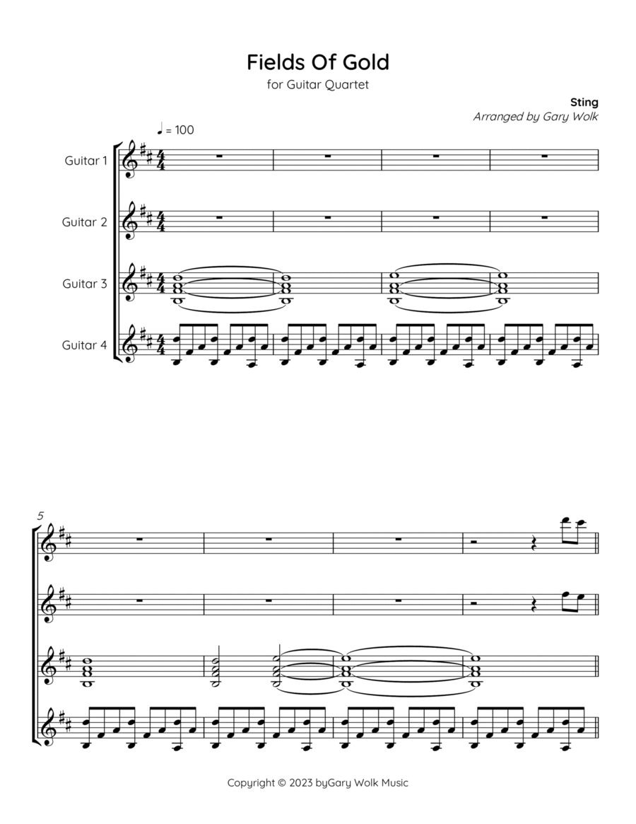 Fields Of Gold Fields Of Gold Acoustic Guitar scores gallery preview page 1