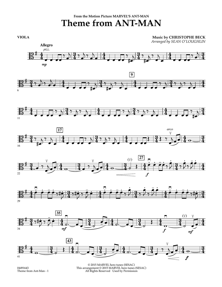 Theme from Ant-Man - Viola Orchestra scores gallery preview page 1