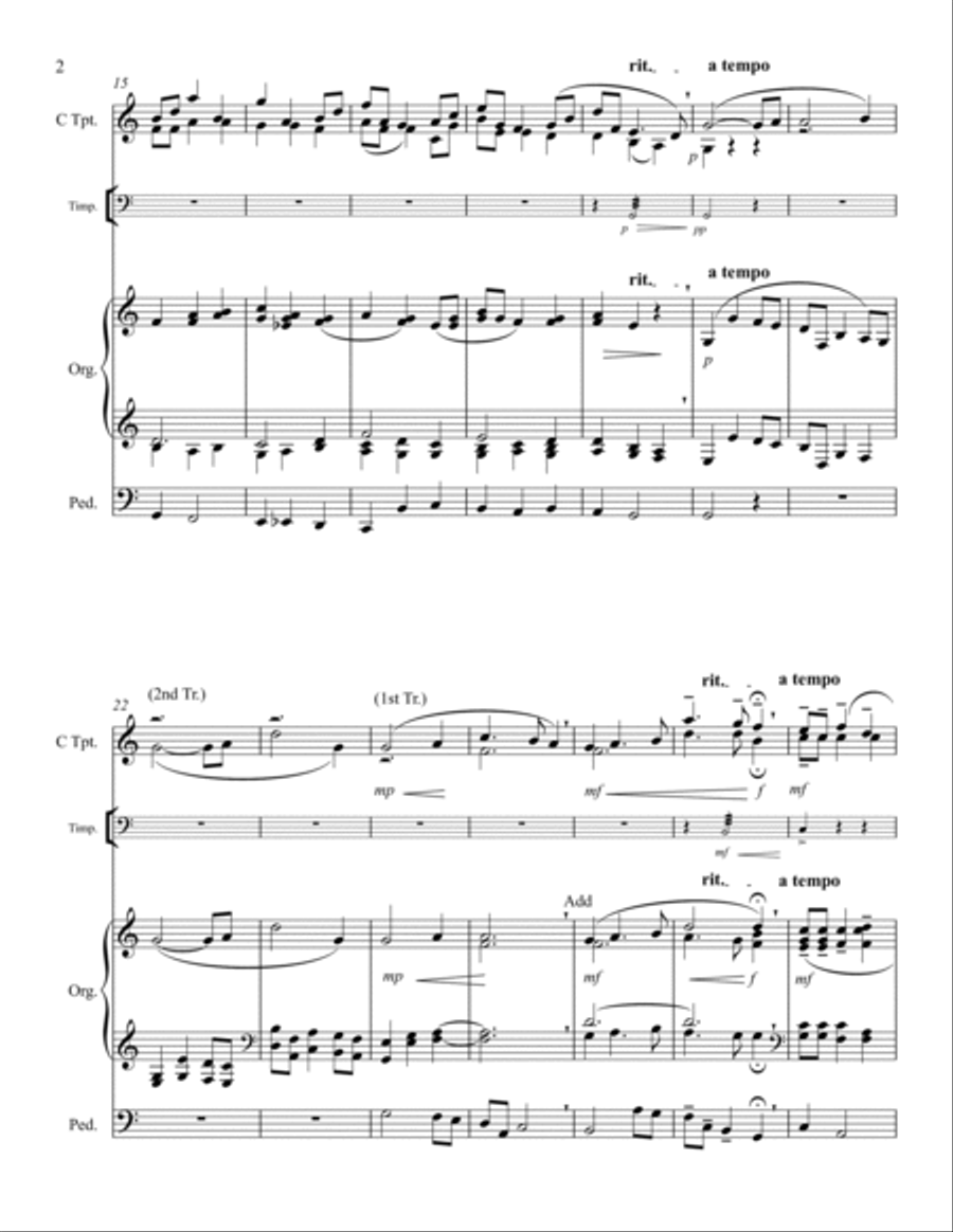 Nimrod from Enigma Variations for One or Two Trumpet and Organ with Optional Timpani Trumpet Duet scores gallery preview page 3