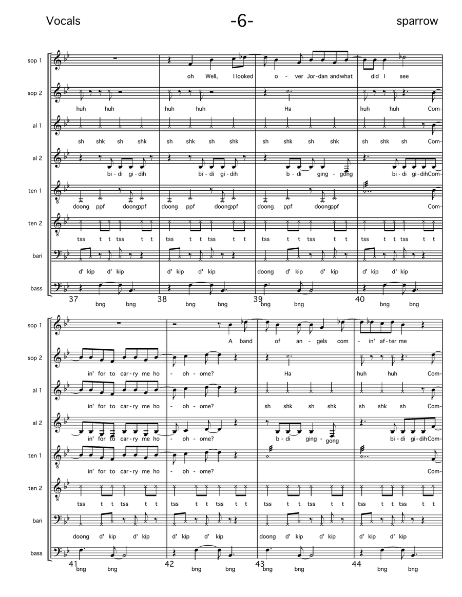 His Eye Is On The Sparrow Divisi scores gallery preview page 6