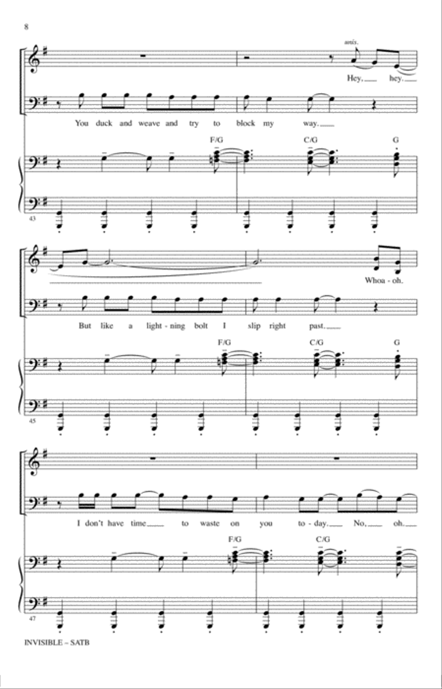 Invisible (arr. Ed Lojeski) 4-Part scores gallery preview page 7