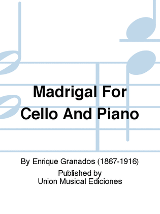 Madrigal For Cello And Piano