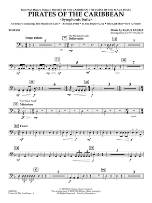 Pirates Of The Caribbean (Symphonic Suite) (arr. John Wasson) - Timpani