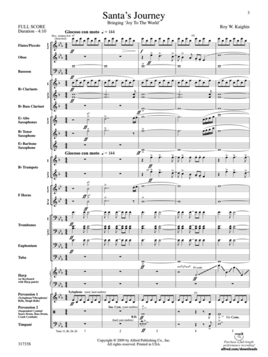 Santa's Journey (Bringing Joy to the World) Concert Band scores gallery preview page 2