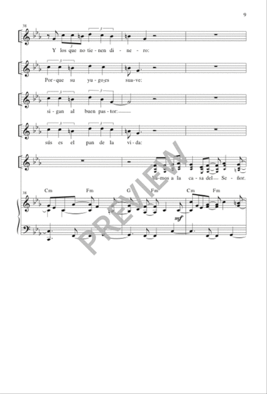 Qué Alegría Cuando Me Dijeron / I Rejoiced When I Heard Them Say 3-Part scores gallery preview page 9